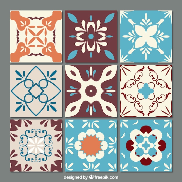 Vecteur ornement tiles set