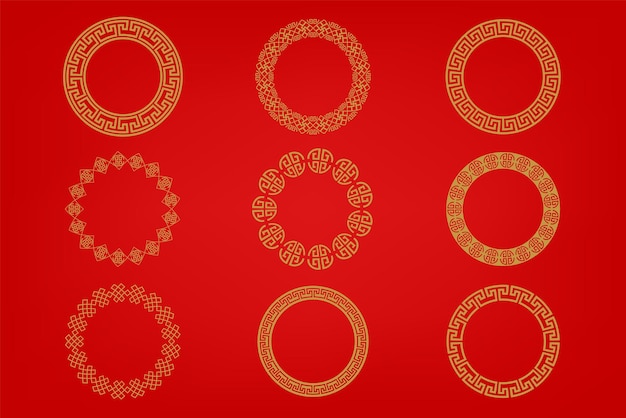 Ornement Traditionnel Chinois Set De Décorations De L'année Lunaire Fleurs Lanternes Nuages éléments Et Icônes