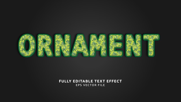 Ornement vert Texte en gras Effet de texte modifiable