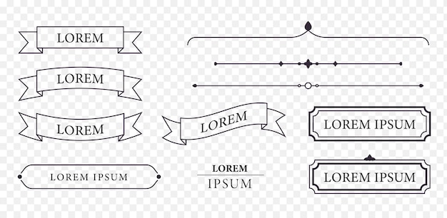 Ornement Vintage Et Bannière De Cadre De Ligne Concept Design Illustration Vectorielle Plane