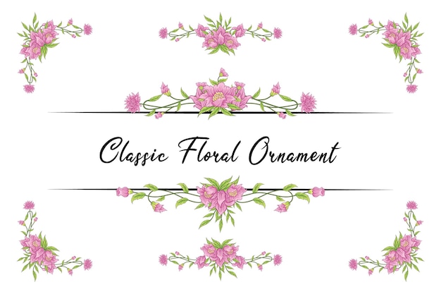 Vecteur ornements vectoriels classiques floraux cadres de mariage vintage éléments de séparation pour invitation de mariage vintage classique doodle dessiné à la main