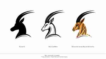 Vecteur oryx illustration vectorielle uniquement pour le visage oryx illustration vectorale détaillée silhouette en noir et blanc organisée et nommée l