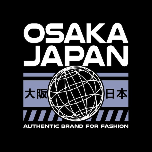 Vecteur osaka tokyo japon vintage tshirt streetwear typographie slogan tshirt design illustration vectorielle