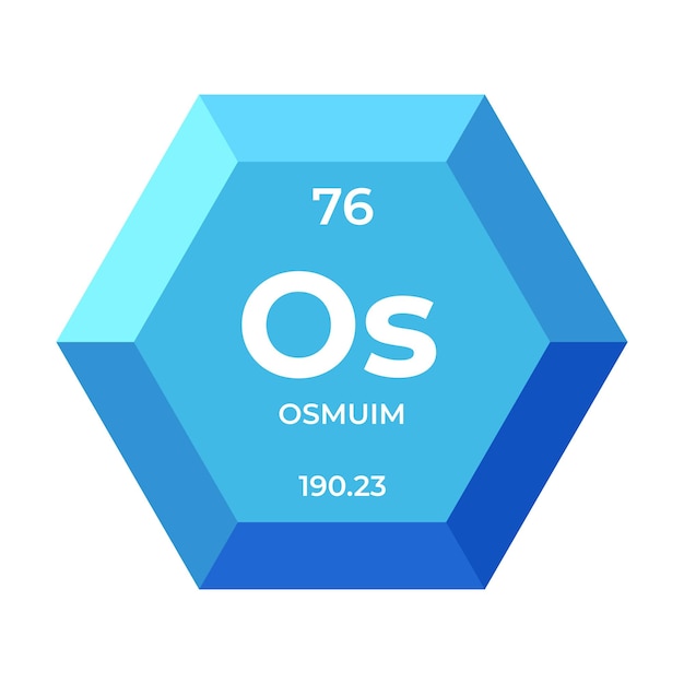 Vecteur l'osmium est l'élément chimique numéro 76 du groupe des métaux de transition.