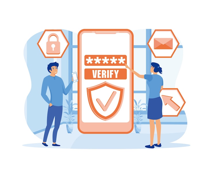 Vecteur otp un mot de passe à une fois pour une transaction sécurisée sur une transaction de paiement numérique pour une application mobile sur un smartphone écran plat vecteur illustration moderne
