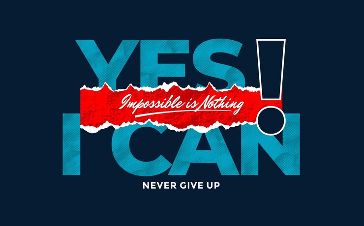 Vecteur oui, je peux citations de motivation typographie conception abstraite illustration vectorielle