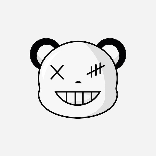 Vecteur un ours de bande dessinée avec un sourire sur son visage.