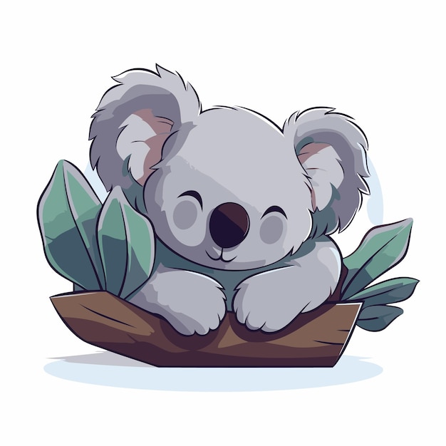 L'ours Koala De Dessin Animé Dans Un Nid Illustration Vectorielle