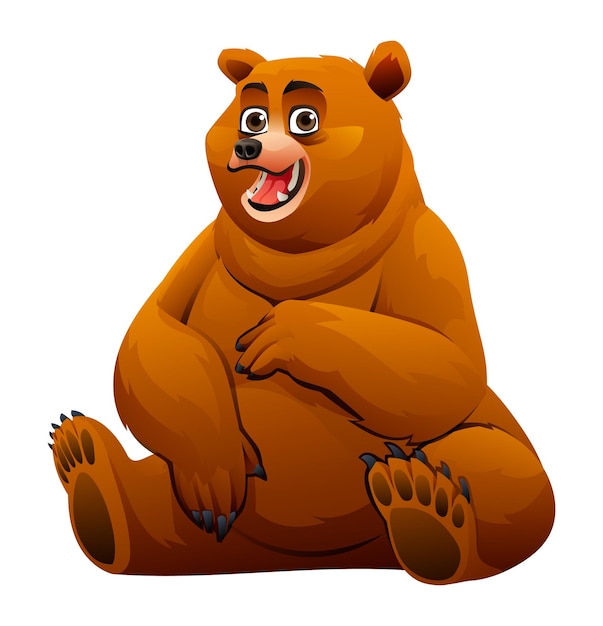 Vecteur ours mignon assis illustration de personnage de dessin animé