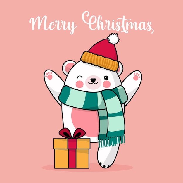 Ours mignon célébrant Noël