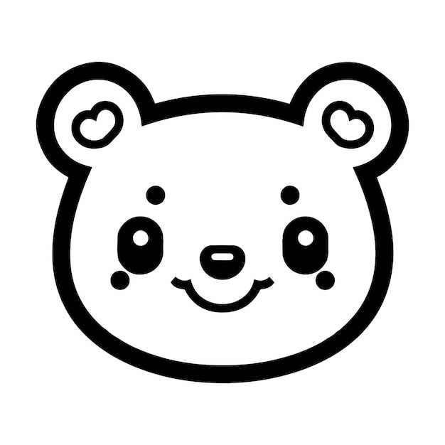 Vecteur ours mignon dessiné à la main dans un style doodle