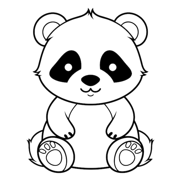 Vecteur l'ours panda est un dessin animé vectoriel d'illustration graphique.