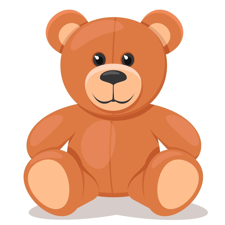 Vecteur ours en peluche est assis sur un fond blanc