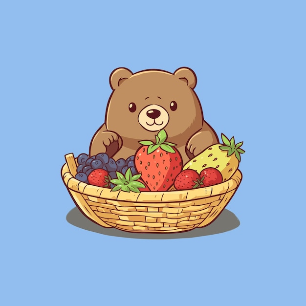 un ours en peluche avec un fruit