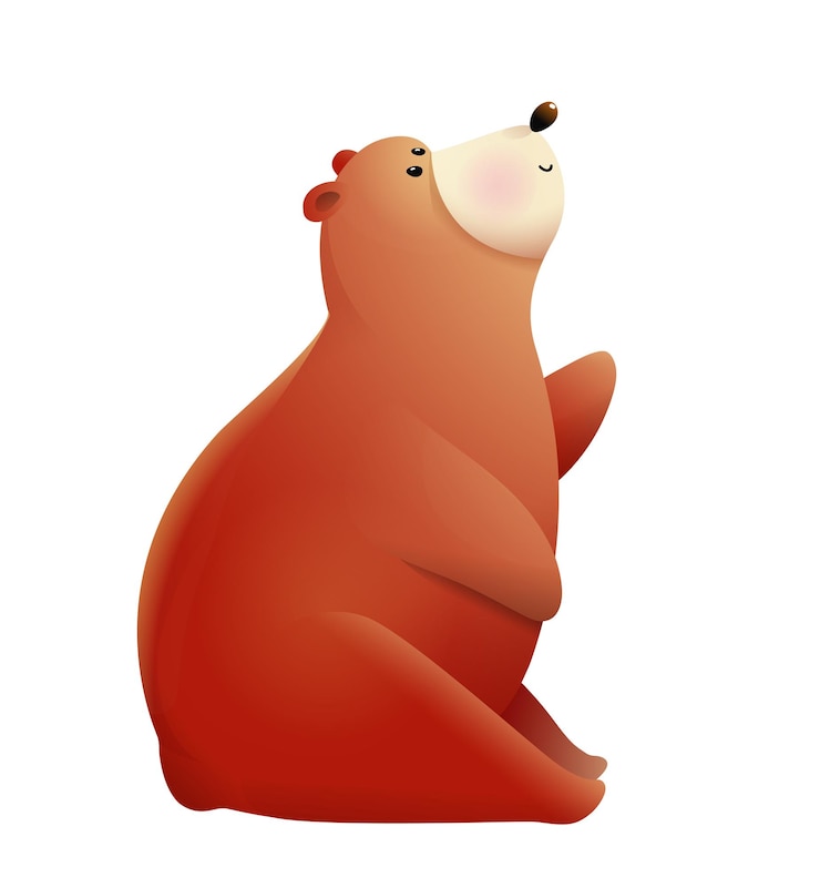 Vecteur ours en peluche personnage animal assis pour les enfants