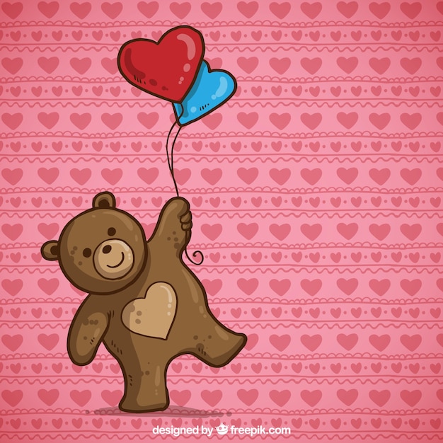 Vecteur ours en peluche valentine