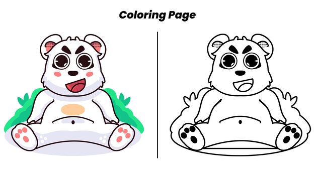 Ours Relaxant Mignon Avec Des Pages à Colorier