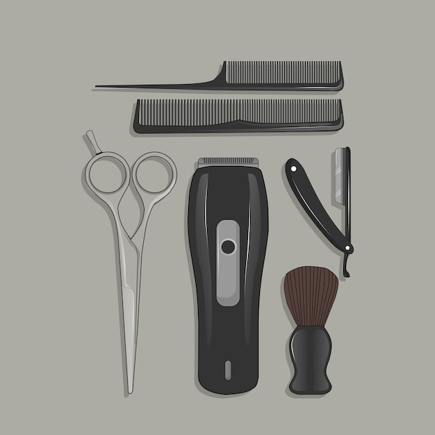 Vecteur outils de coiffeur dans la conception de vecteur de dessin animé