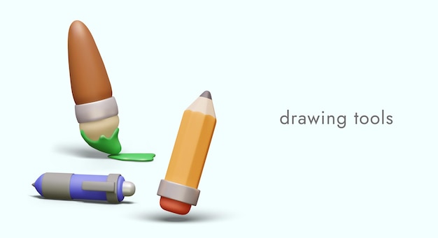 Vecteur outils de dessin articles pour artistes professionnels dessinateurs créateurs