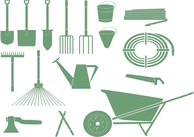 Outils De Jardin Monochromes