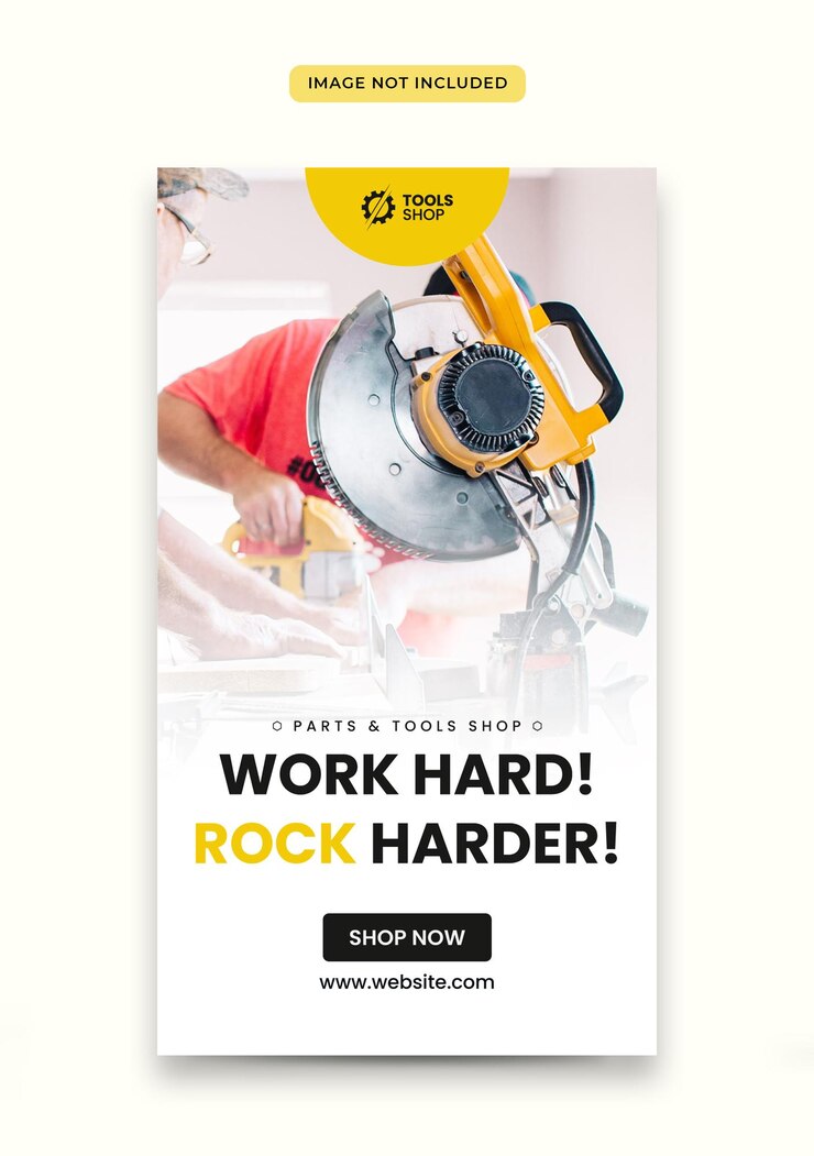 Vecteur outils magasin de pièces de vélo modèle de bannière instagram stories