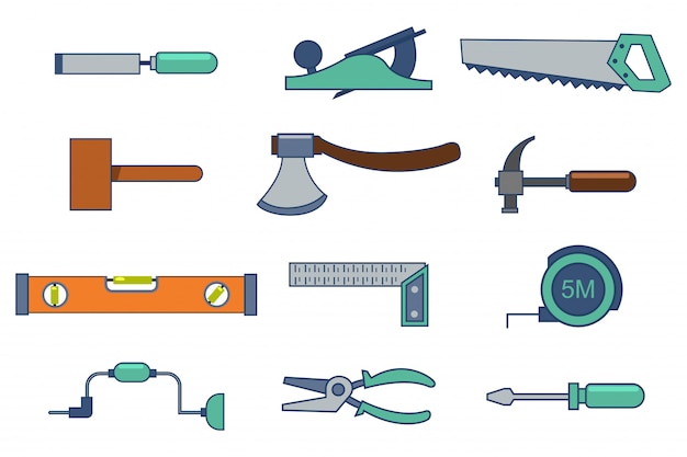 Vecteur outils pour la construction et la réparation d'une maison