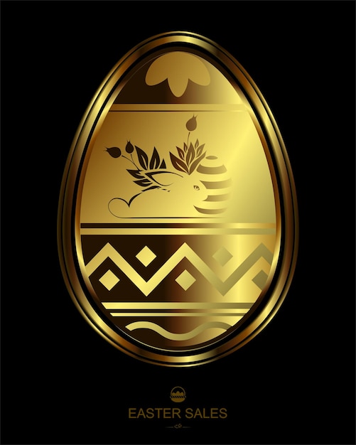 Ouvre de Pâques doré avec un beau motif composant de conception isolé