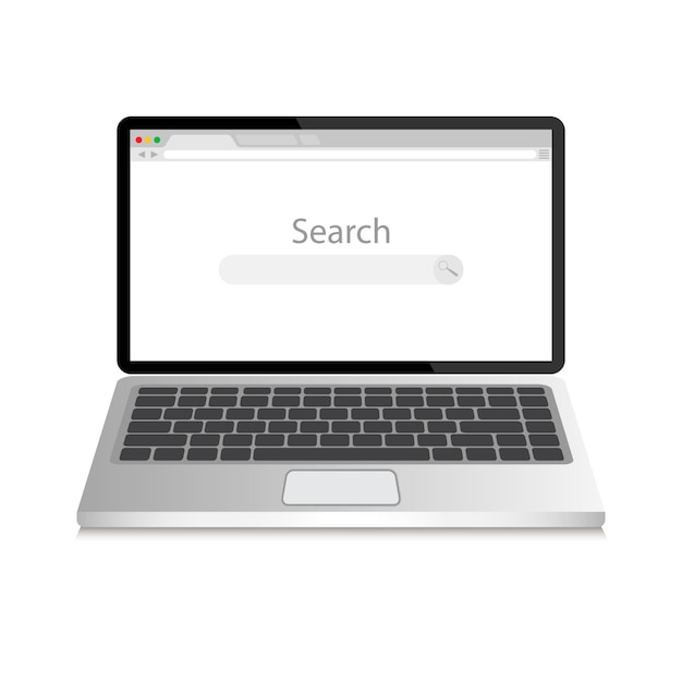 Ouvrez la fenêtre de l'ordinateur portable et du navigateur Internet sur un écran.