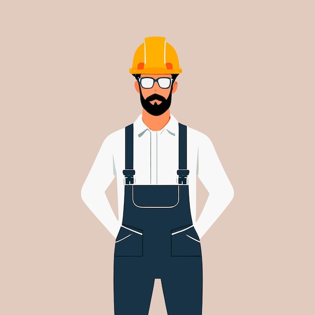 ouvrier du chantier de construction avec un chapeau dur