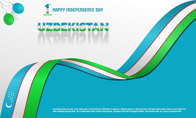 Ouzbékistan Jour De L'indépendance Drapeau Logo Icône Bannière Conception De Fond