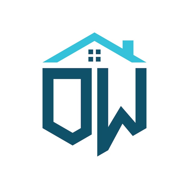 Vecteur ow house logo design template letter ow logo pour la construction immobilière ou toute entreprise liée à la maison