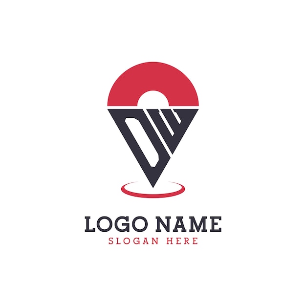 OW Location Icon Design Logo moderne OW Pinpoint pour les applications de cartes de navigation et les entreprises basées sur la localisation