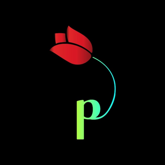 P logotype initial pour l'événement de célébration, le mariage, la carte de voeux, l'invitation Modèle vectoriel