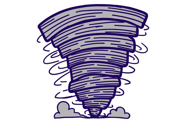 Vecteur pack d'autocollants pour le vent de tornade sombre