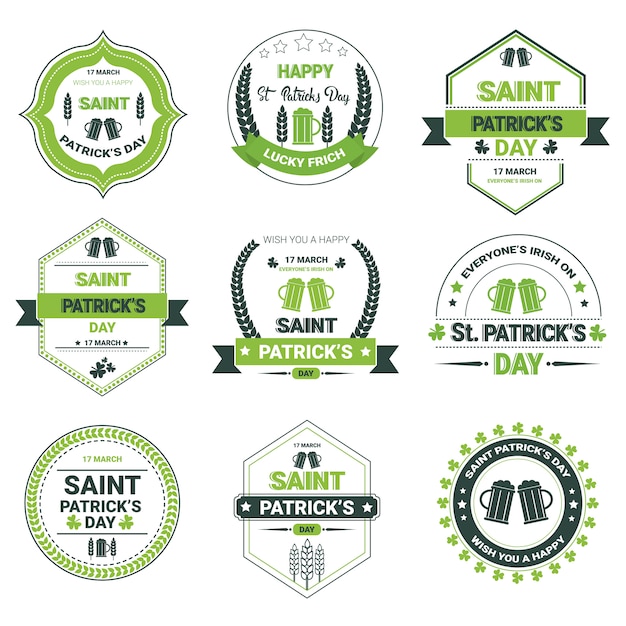 Pack De Badges Plats De La Saint-patrick