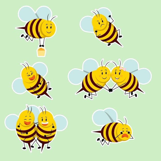 Pack Collection D'autocollants D'abeilles