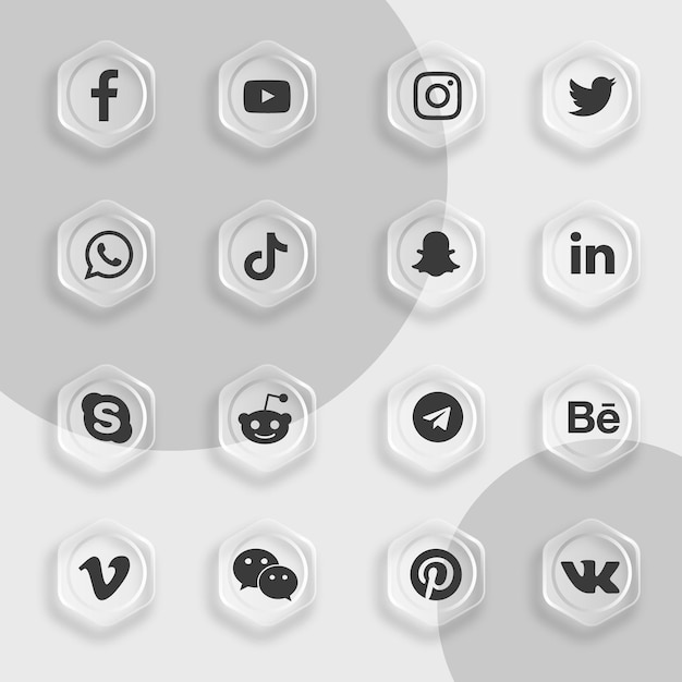 Pack de collection d'icônes de médias sociaux