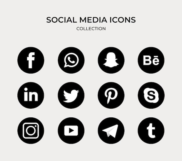 Pack De Collection De Logos De Médias Sociaux