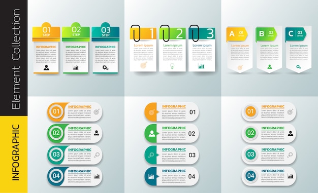 Pack de conception de modèle d'infographie.