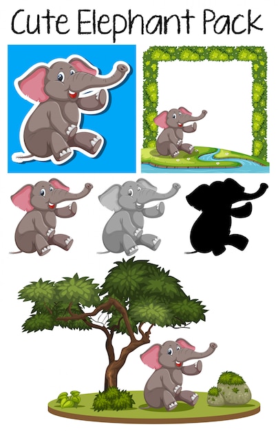 Un Pack D'éléphant Mignon