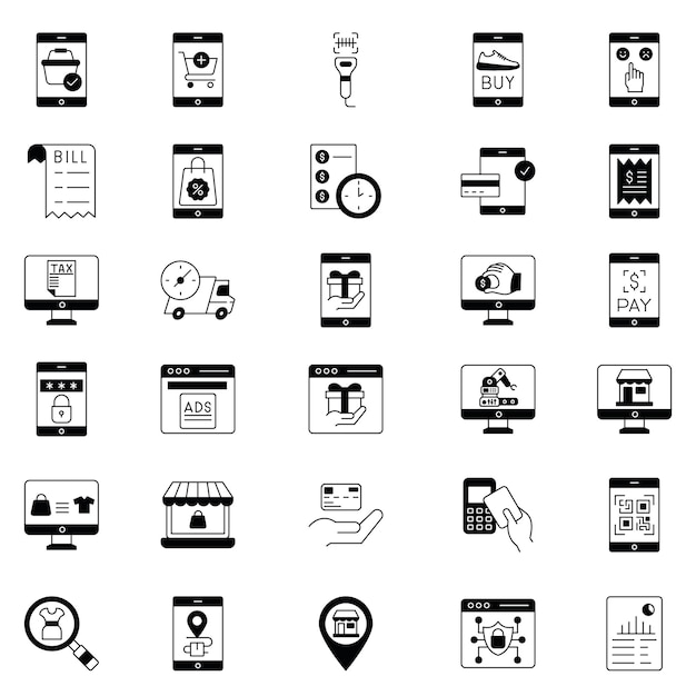 Pack d'icônes de commerce électronique