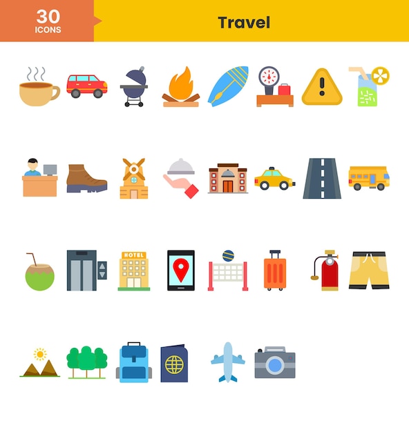 Pack d'icônes de voyage