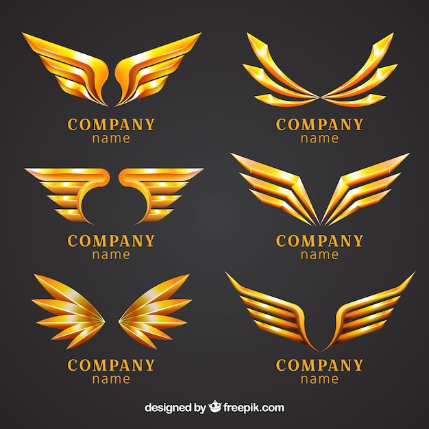 Pack De Logos D'ailes Dorées