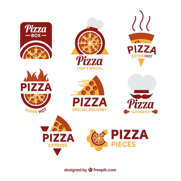 Vecteur pack de logos pizzeria