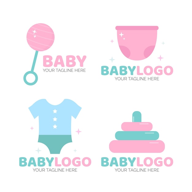 Vecteur pack de modèles de logo bébé