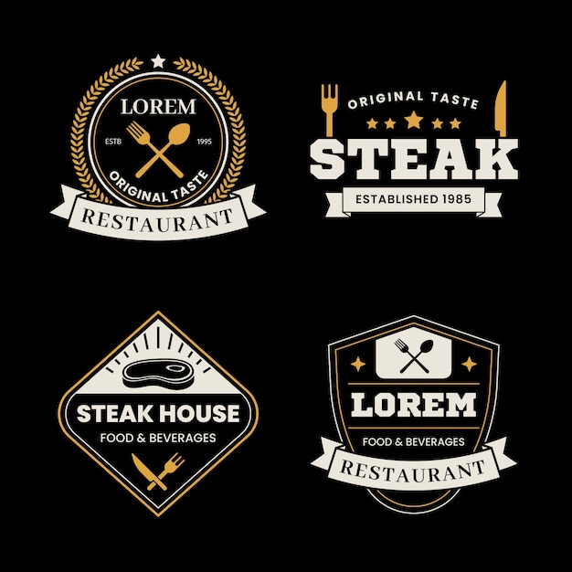 Pack De Modèles De Logo Restaurant Rétro