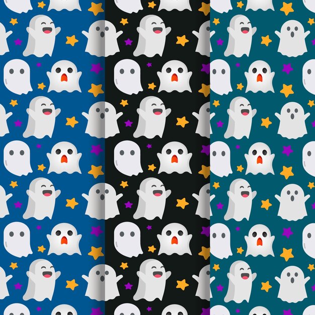 Pack de motifs Halloween Ghost design plat