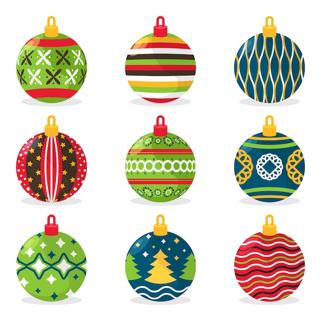 Pack d'ornements de boule de Noël plats