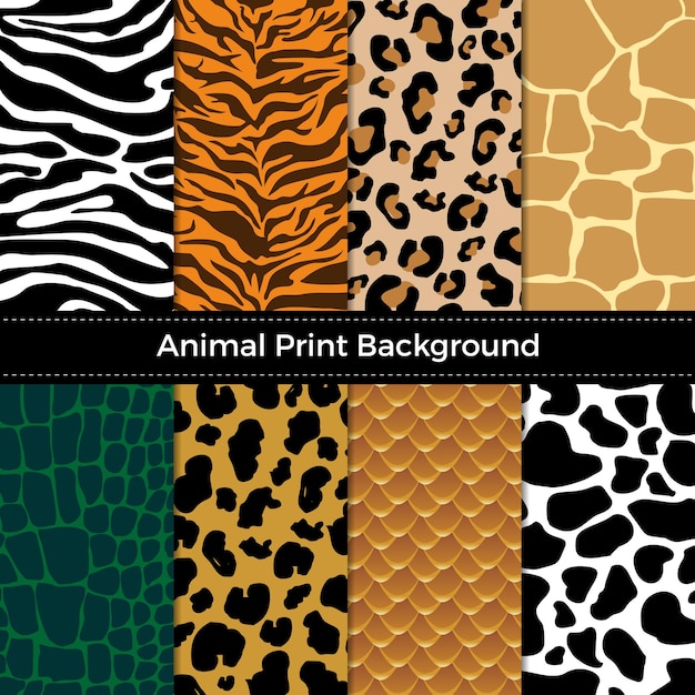 Vecteur pack de papier scrapbooking imprimé animal