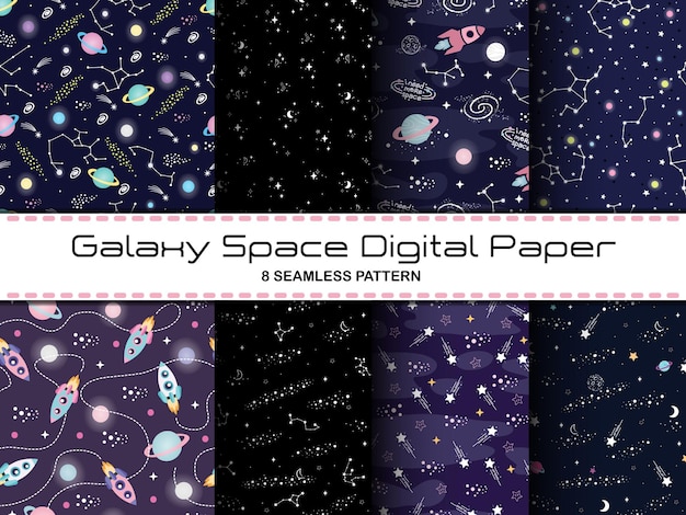 Pack de papiers numériques Galaxy Space